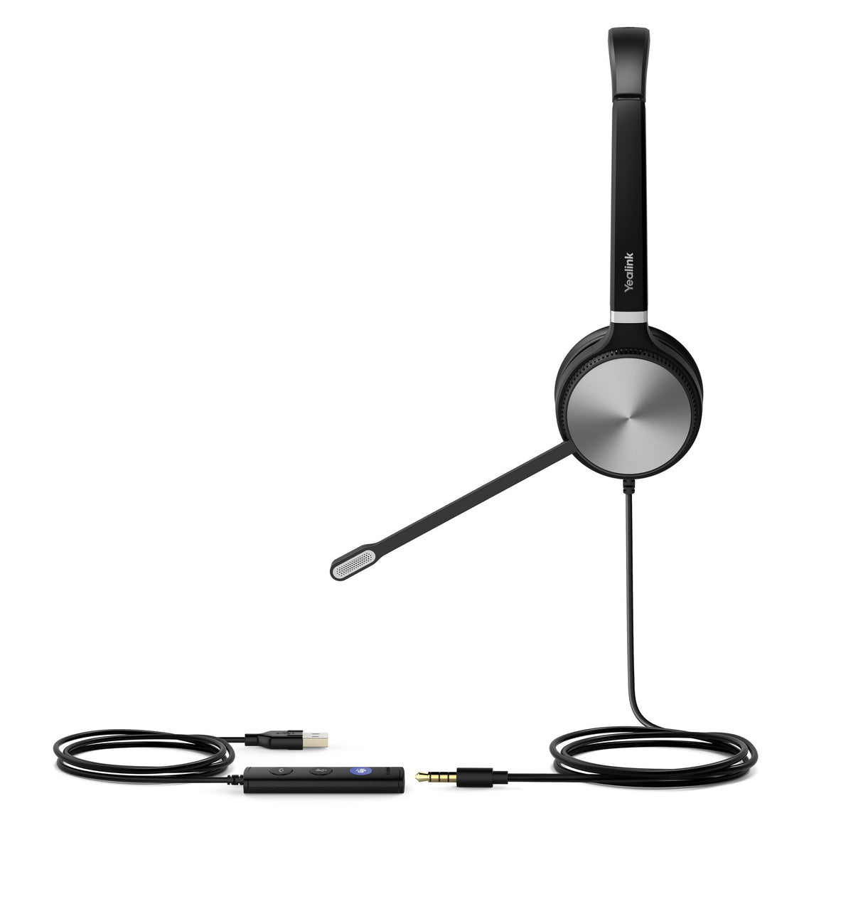 Yealink UH36 Dual Teams Headset Wired Head-band Office/Call center USB Type-A Black, Silver