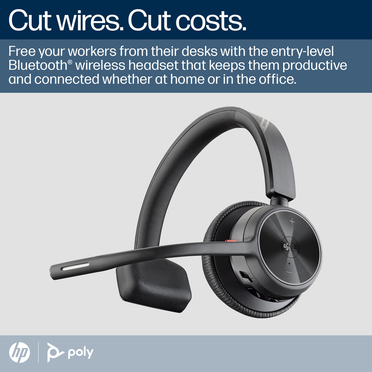 HP Poly Voyager 4310 Microsoft Teams Certified Headset +BT700 dongle +Charging Stand