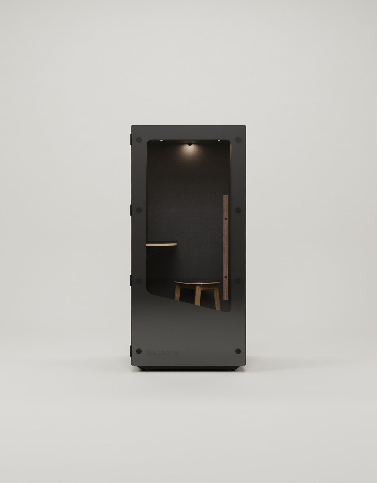 Mutebox One Sort dør / Brown Oak