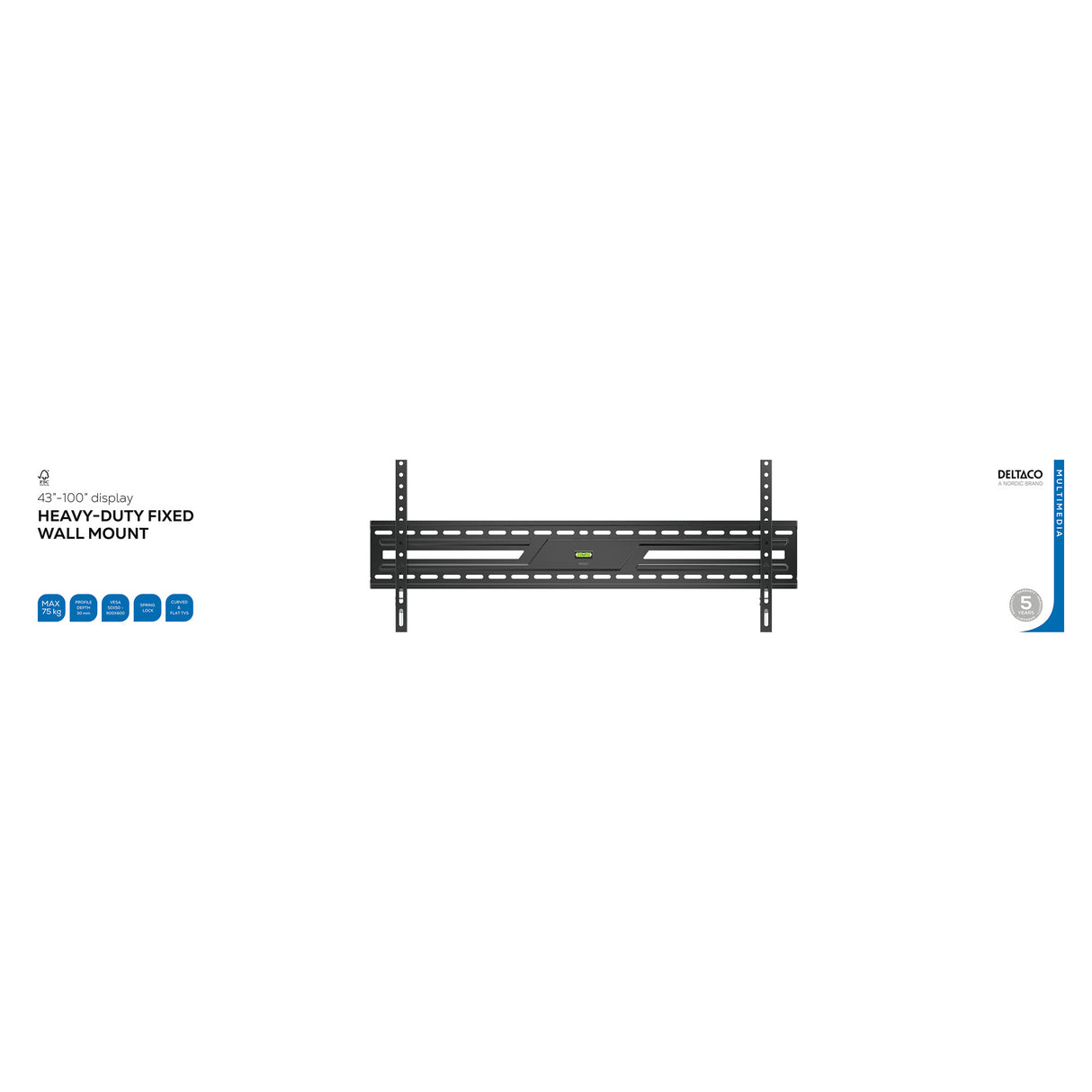 Deltaco ARM-1152-B TV mount/stand 2.54 m (100") Black