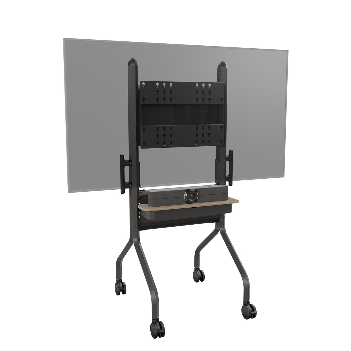 Chief Voyager Large Manual Height Adjustable AV Cart, Black