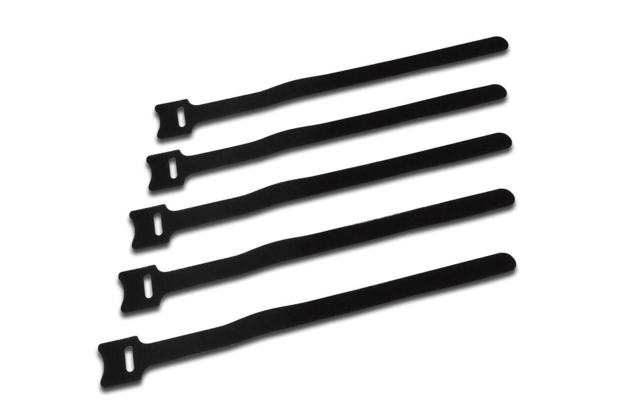 Mercodan Velcrobånd 200x13mm, 100stk., han:hun med spænde, sort