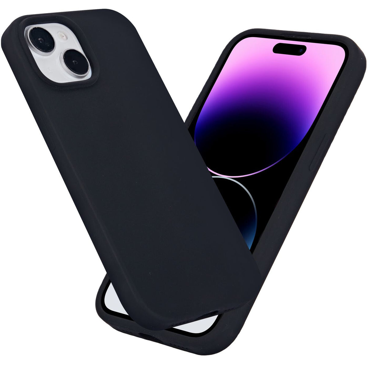 eSTUFF iPhone 15 INFINITE ROME Magnetic Silicone Cover - Black - 81% recycled material
