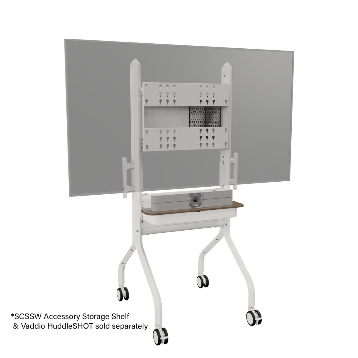 Chief Voyager Large Manual Height Adjustable AV Cart, White