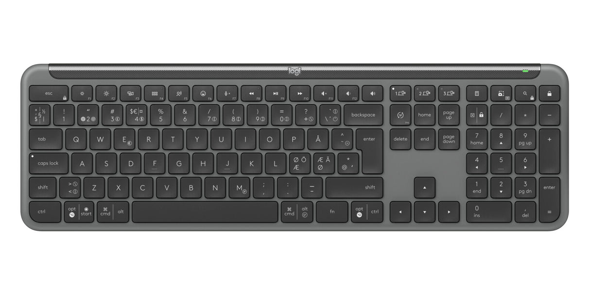 Logitech MK950 keyboard Mouse included Office RF Wireless + Bluetooth QWERTY Nordic Graphite