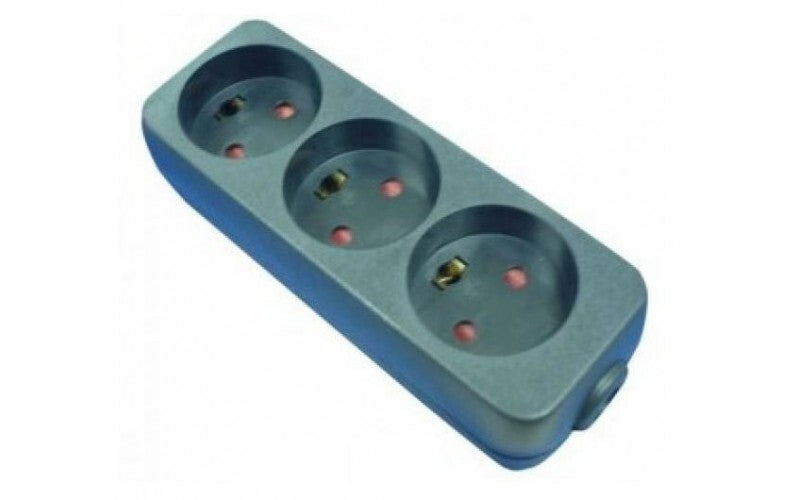 Mercodan 3-stikdåse med jord, sort, uden ledning