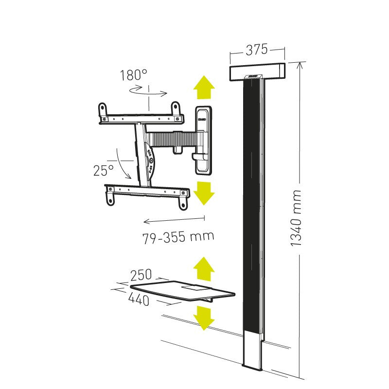 Erard EXOSTAND 400 190.5 cm (75") Black, Titanium
