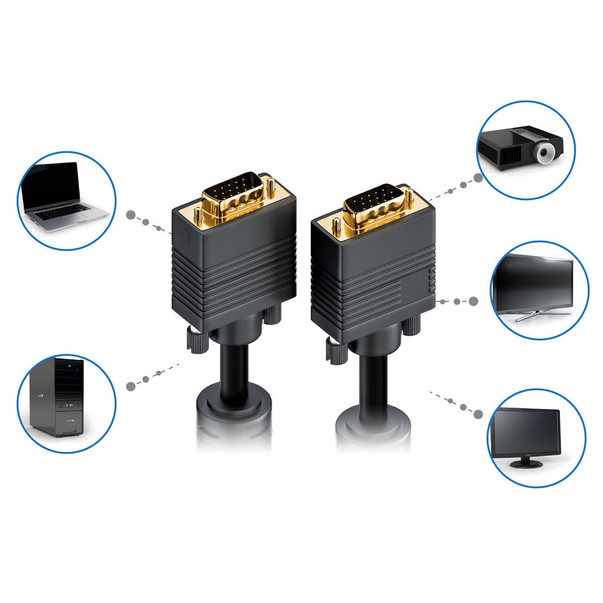 deleyCON MK171 VGA cable 1 m VGA (D-Sub) Black