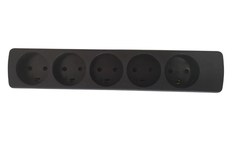 Mercodan 5-stikdåse med jord, sort, uden ledning