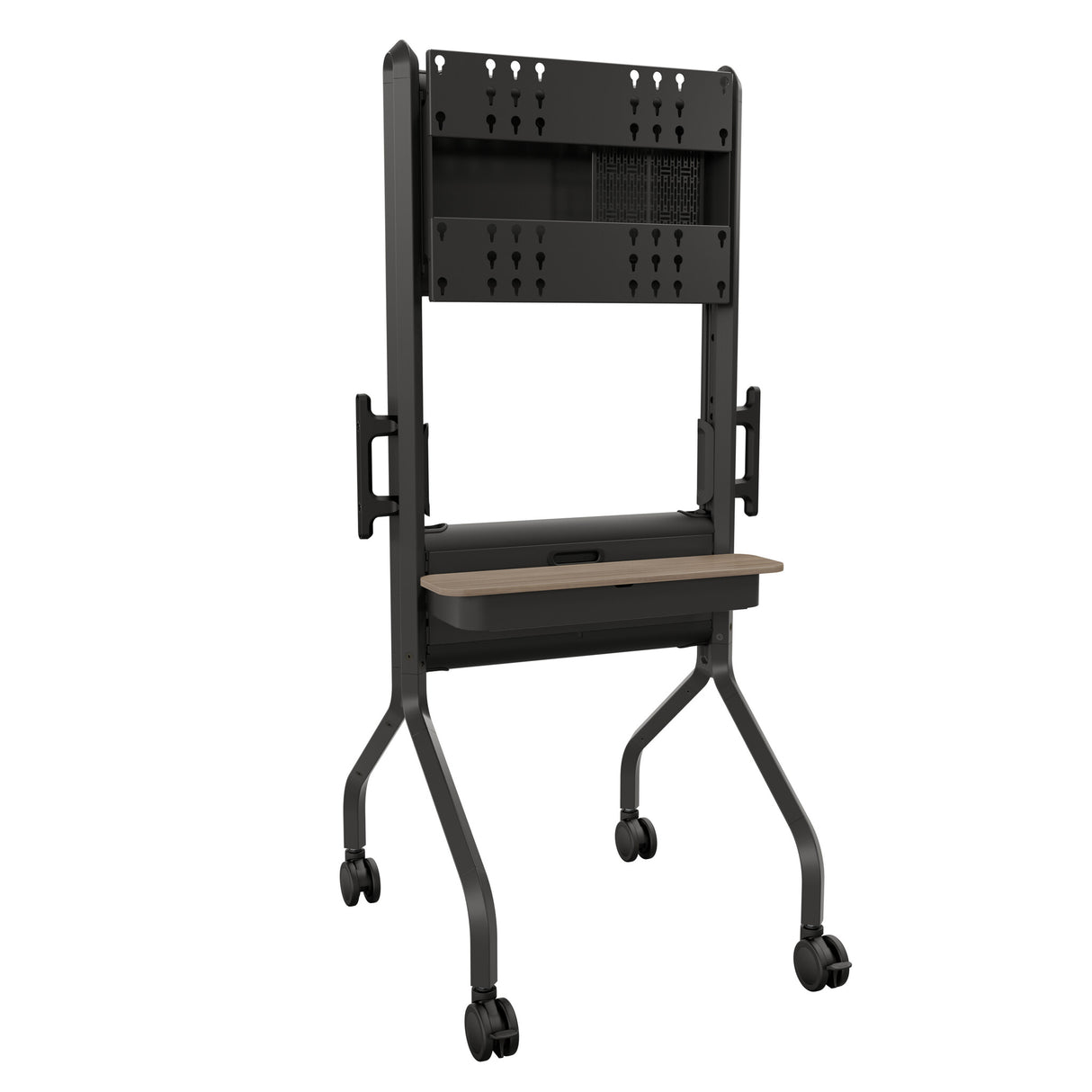 Chief Voyager Large Manual Height Adjustable AV Cart, Black