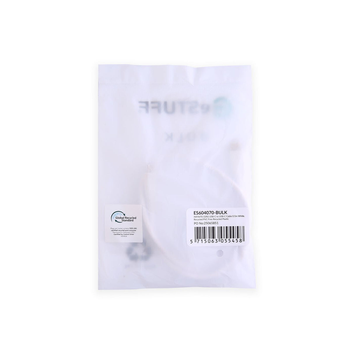eSTUFF ES604070-BULK USB cable USB 2.0 0.5 m USB C 60 W White