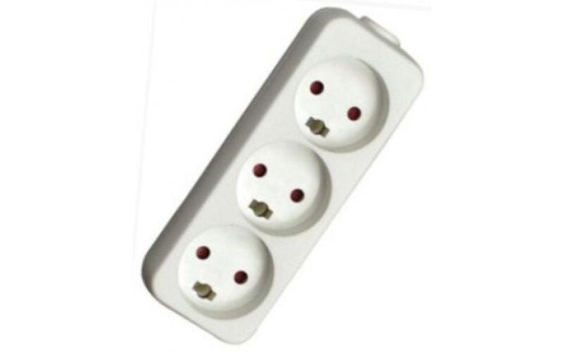 Mercodan 3-stikdåse med jord, hvid, uden ledning