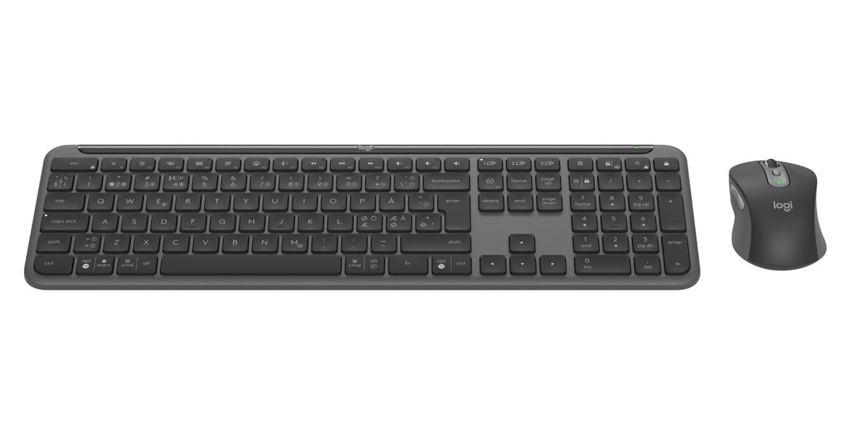 Logitech MK950 keyboard Mouse included Office RF Wireless + Bluetooth QWERTY Nordic Graphite