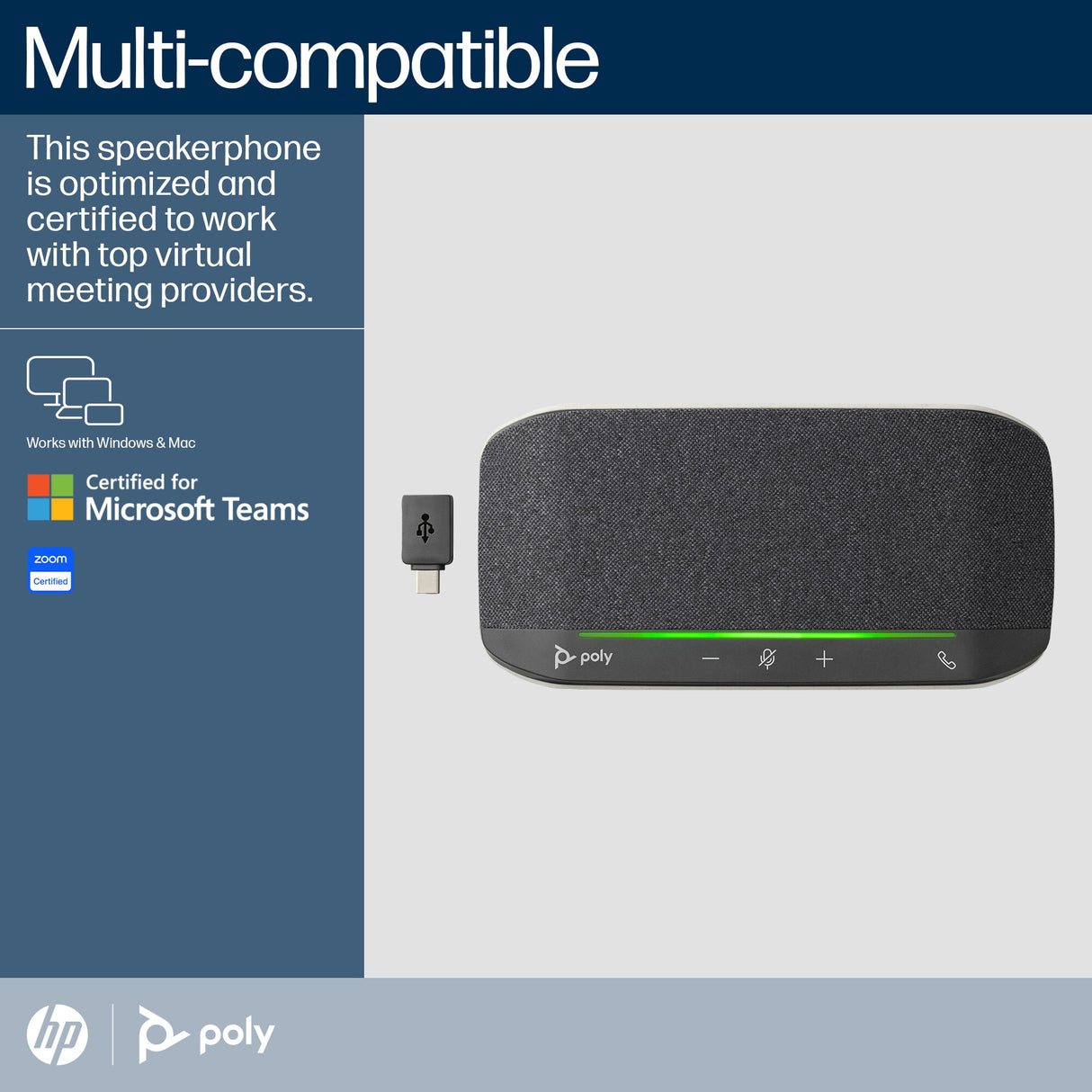 Poly Sync 10 Speakerphone +USB-A to USB-C Cable