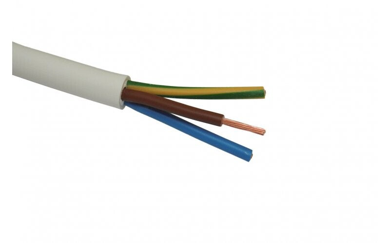Mercodan 3x1,50mm² hvid strømkabel
