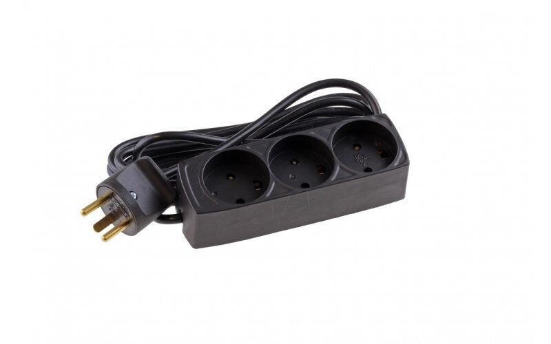 Mercodan 3-stikdåse med jord, sort, 3,0m