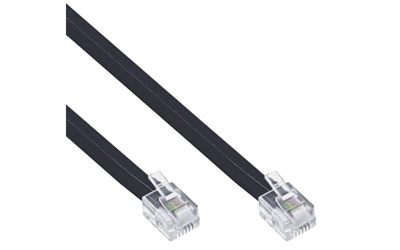 Modular kabel RJ12 Han/han 6P6C sort 10,0m