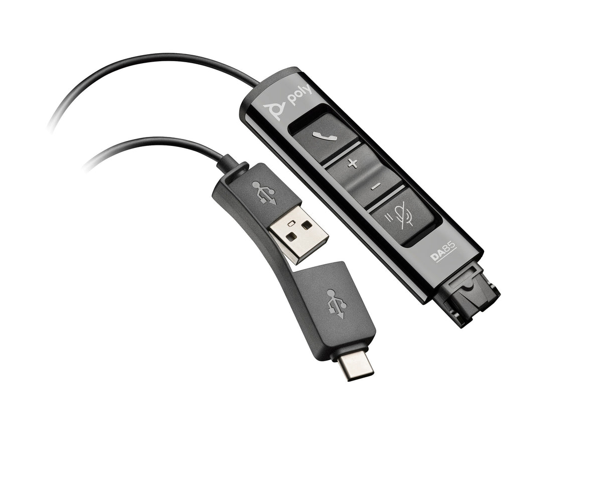 Poly DA85 USB to QD Black Adapter TAA