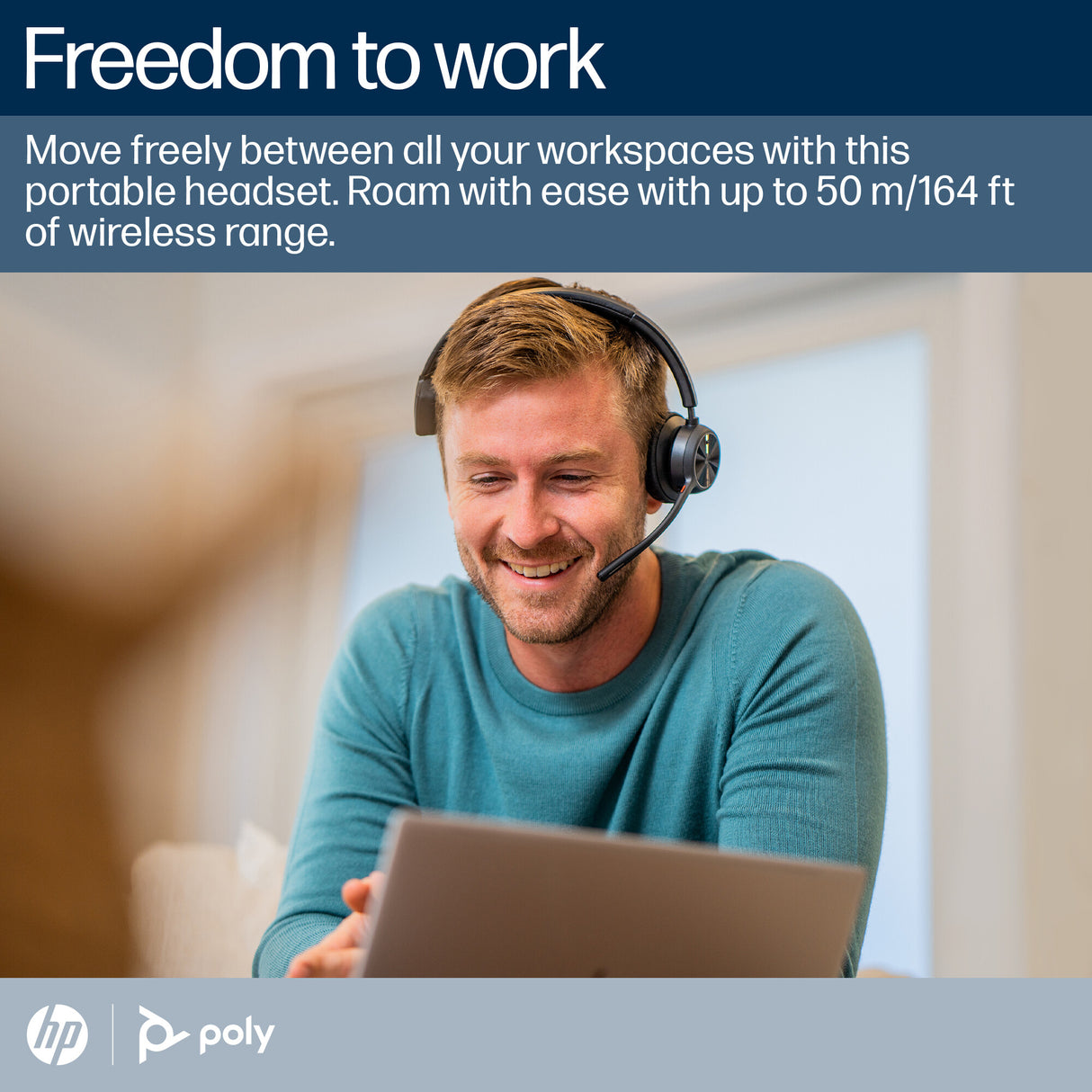 HP Poly Voyager 4310 Microsoft Teams Certified Headset +BT700 dongle +Charging Stand