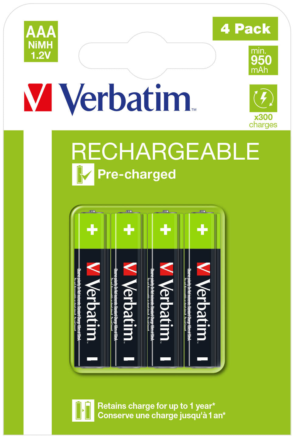Verbatim 49514 household battery Rechargeable battery AAA Nickel-Metal Hydride (NiMH)