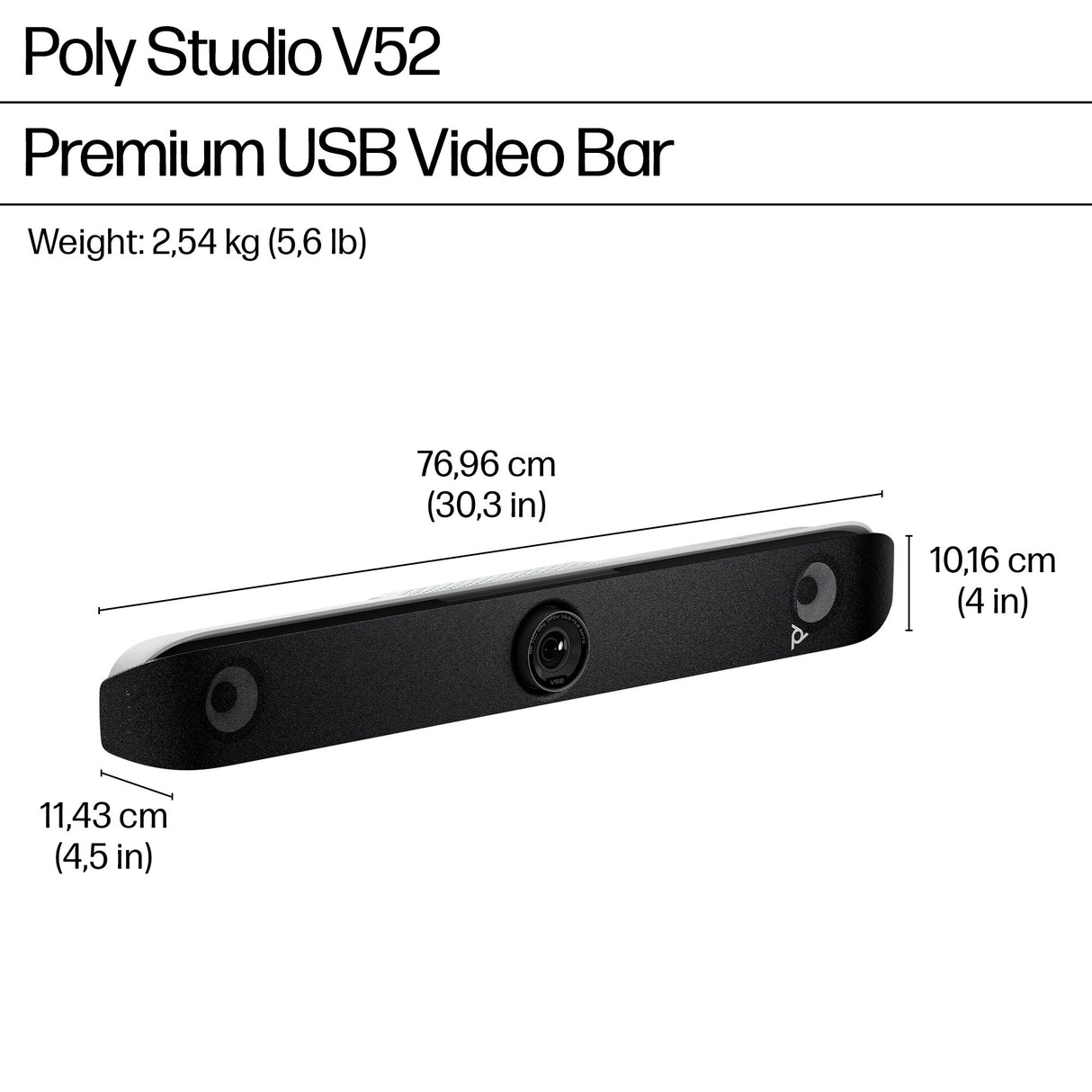 Poly Studio V52 USB Video Bar