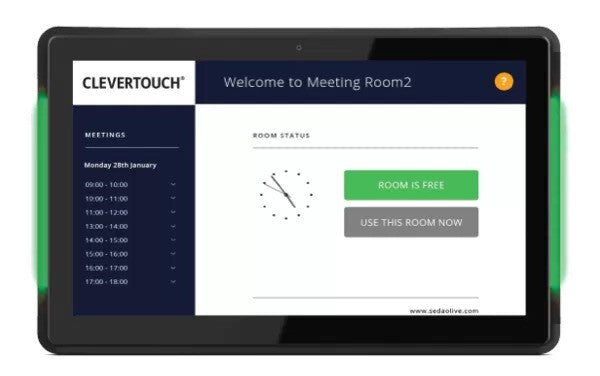 Clevertouch Cleverlive Rooms 10" Room Booking System, 1 year swap out warranty