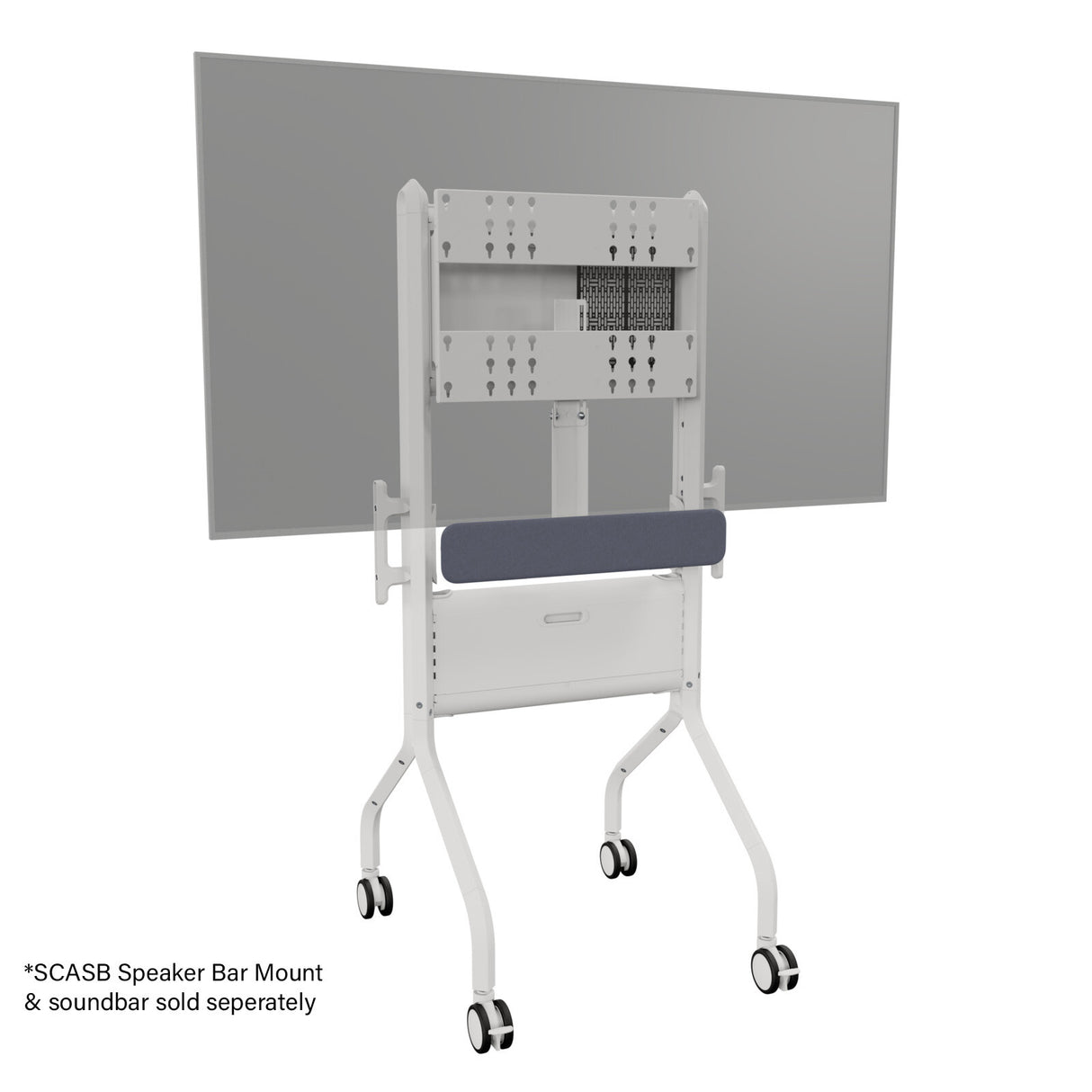 Chief Voyager Large Manual Height Adjustable AV Cart, White