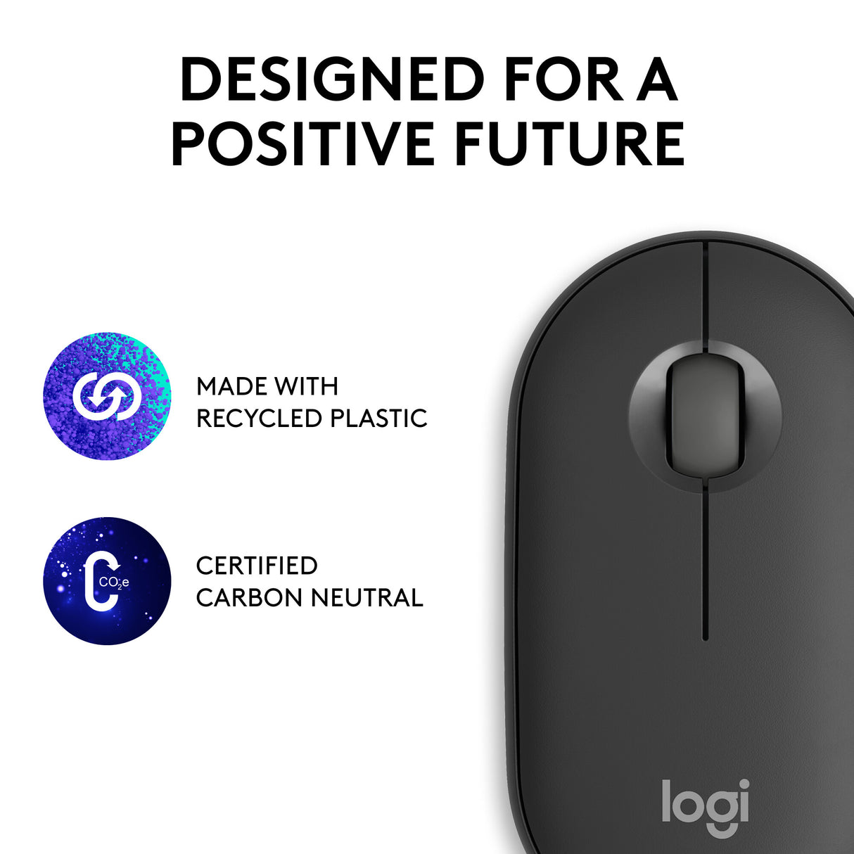 Logitech 910-007015 mouse Travel Ambidextrous RF Wireless + Bluetooth Optical 4000 DPI
