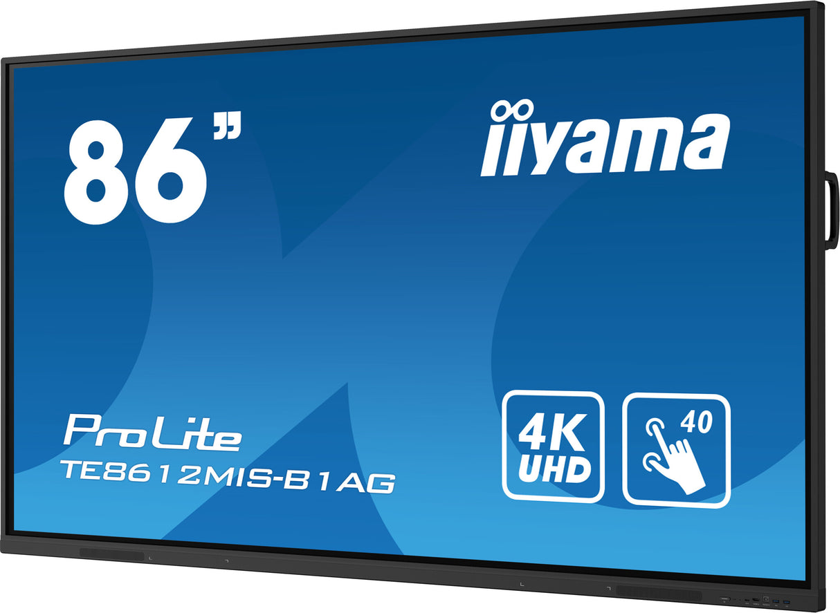 iiyama PROLITE Digital signage flat panel 2.18 m (86") LED Wi-Fi 400 cd/m² 4K Ultra HD Black Touchscreen Built-in processor Android 11 16/7