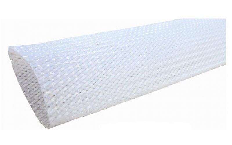 Mercodan Kabel flet strømpe, hvid 30mm, 30-58mm, 50m rulle, Temp: -75° til 125°, Polyester