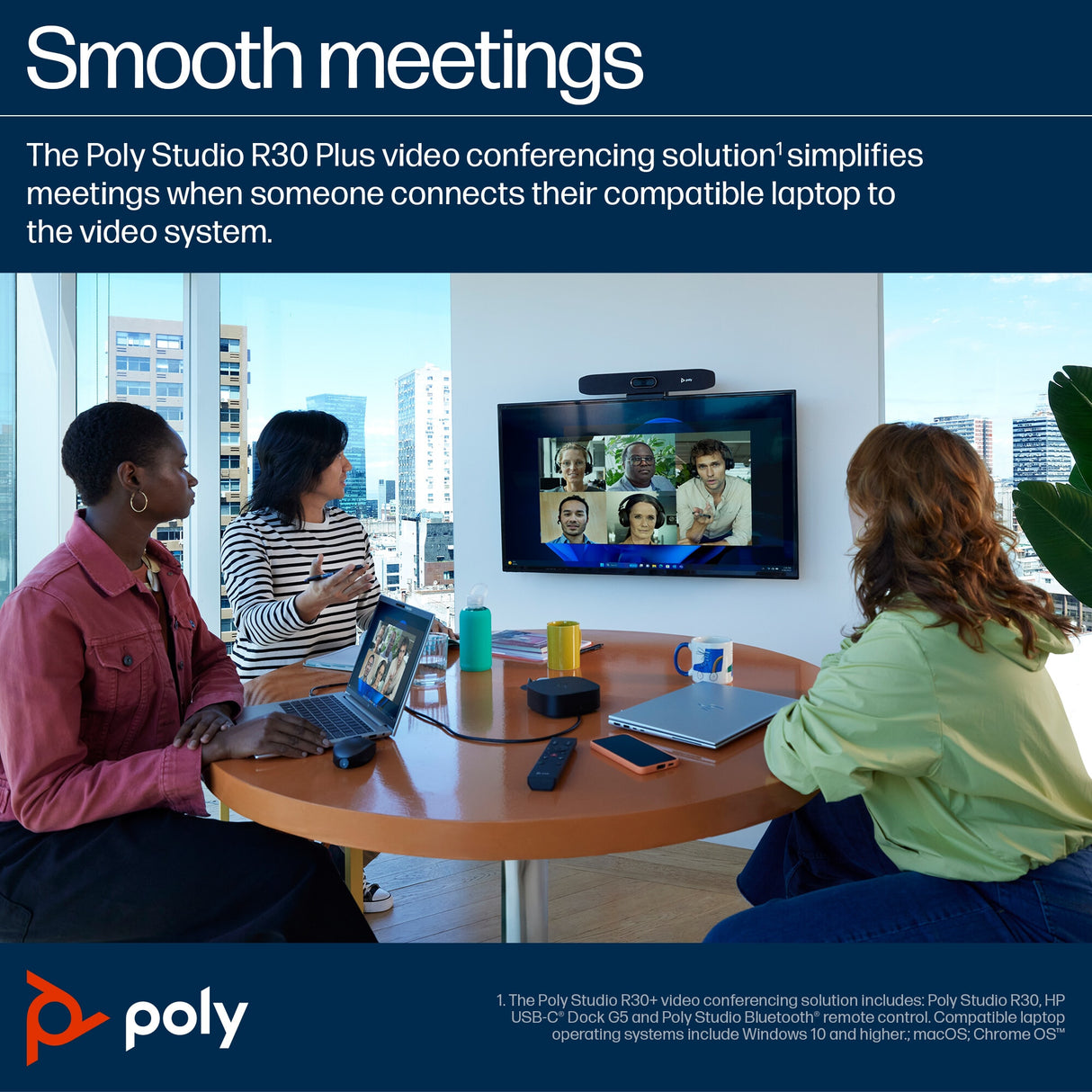 Poly Studio R30 USB Video Bar No Radio GSA/TAA