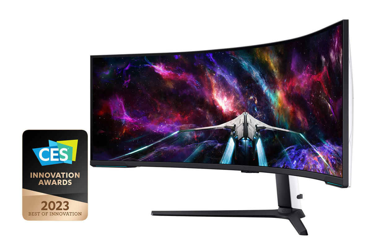 Samsung G95NC LED display 144.8 cm (57") 7680 x 2160 pixels Dual UHD Black, White