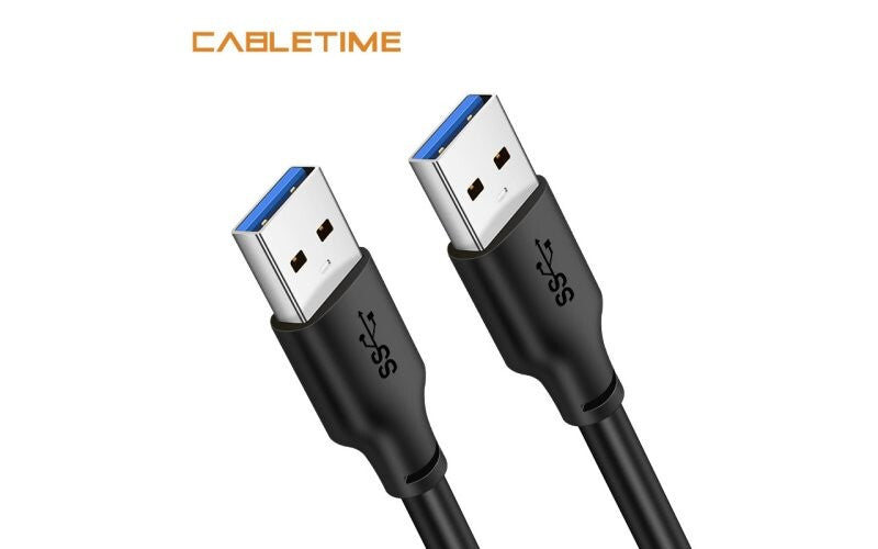 Cabletime 1,0 m USB A/A Sort USB 3.0