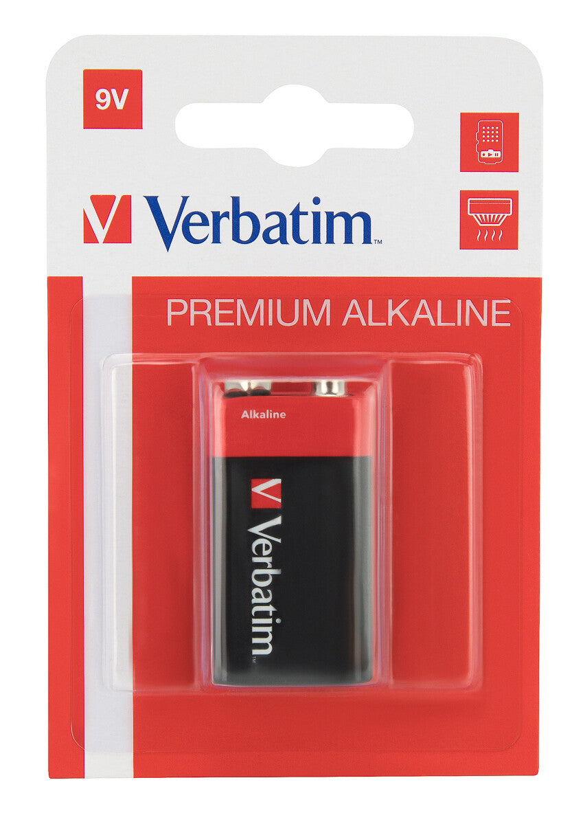 Verbatim 9V Alkaline Batteries, 1 pc