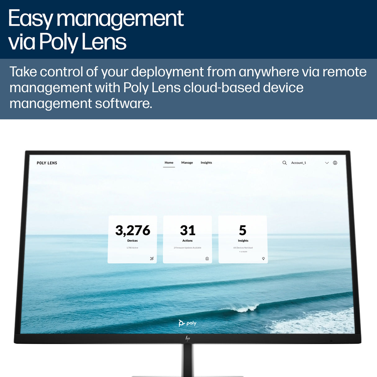 HP Poly Poly Studio V52 USB Video Bar No Power Cord TAA