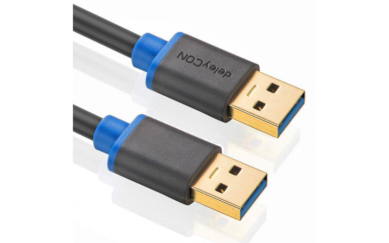 deleyCON 2,0 m USB A/B Sort USB 3.0