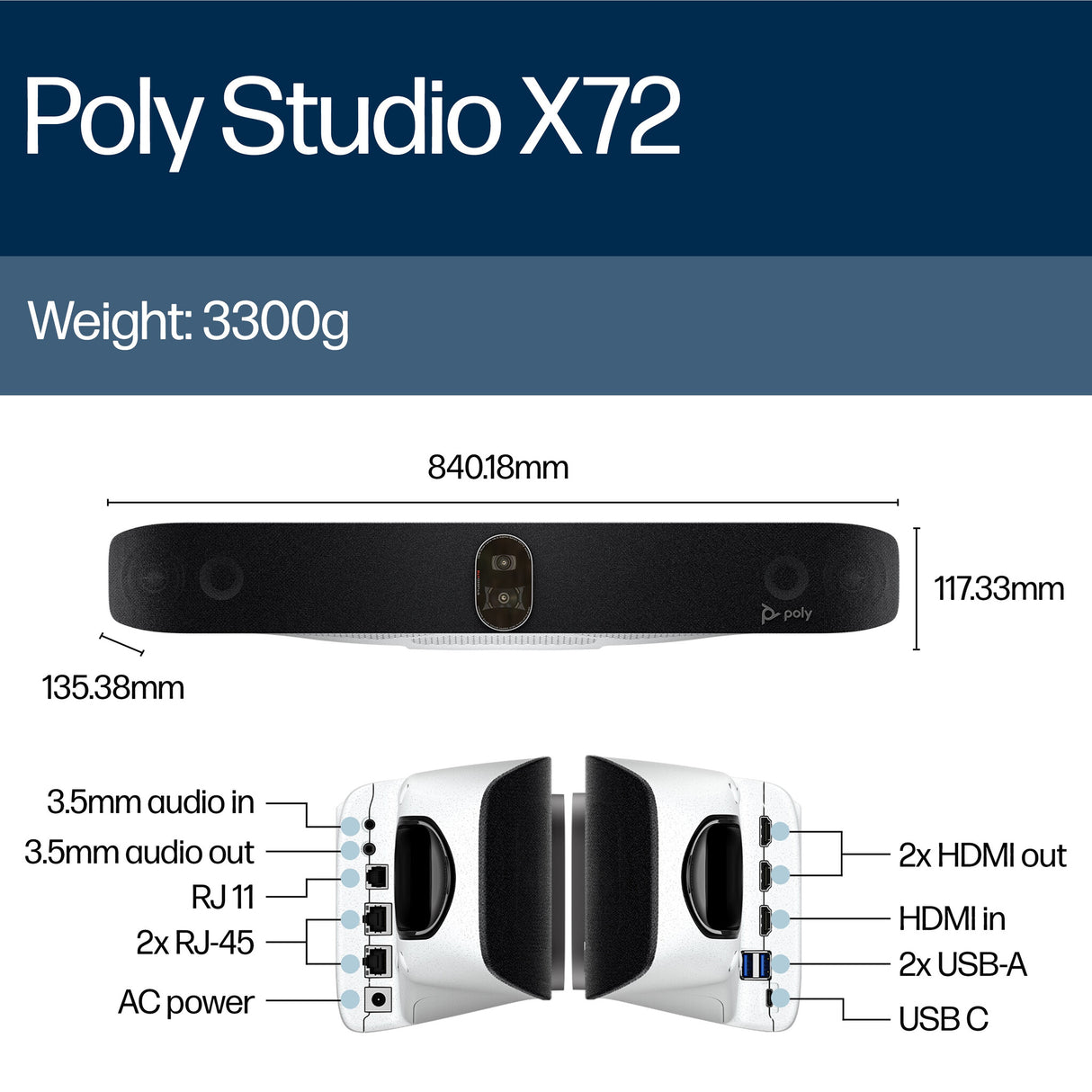 Poly Studio X72 All-In-One Video Bar