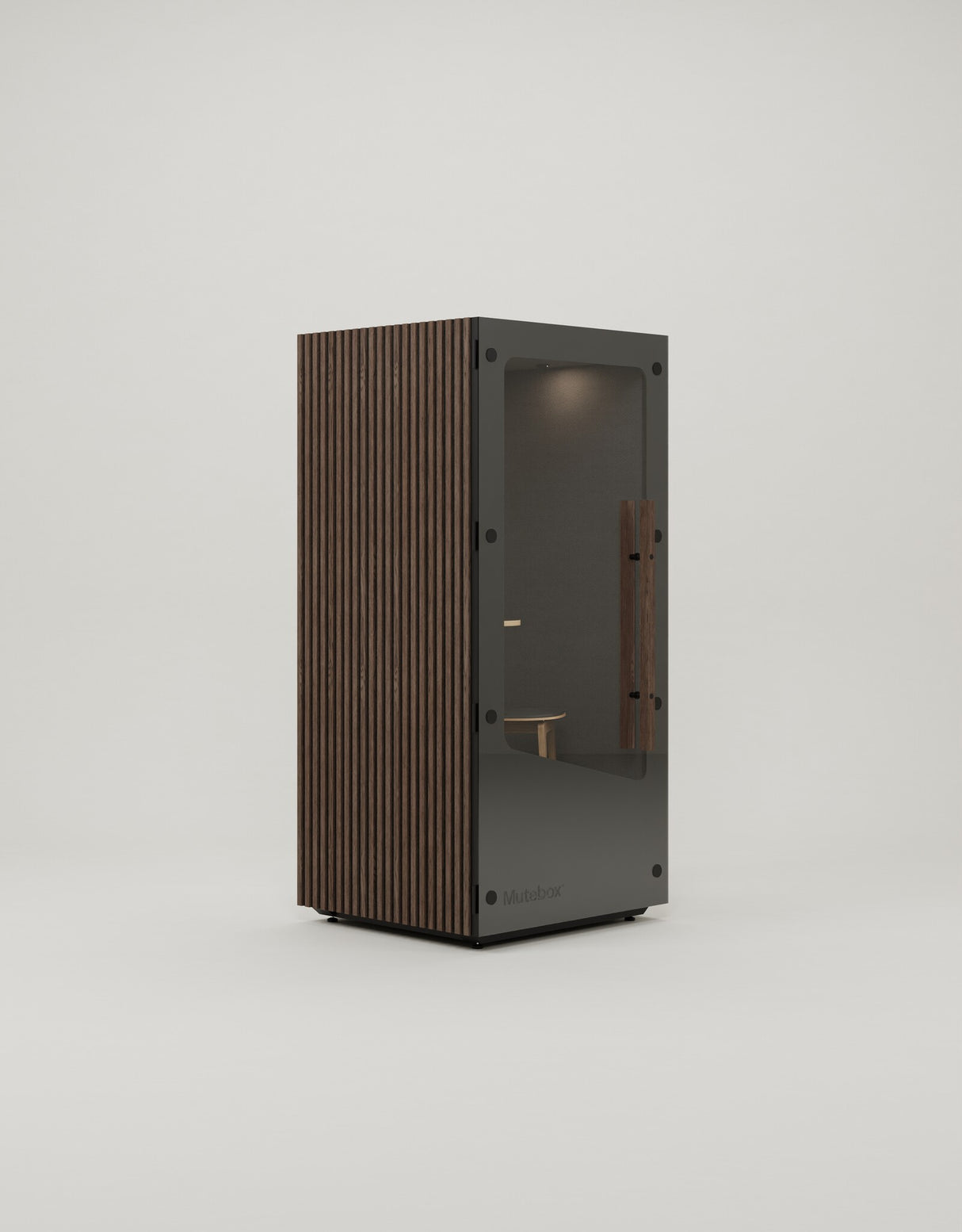 MuteBox One (Dual Glass) Sort dør / Brown Oak