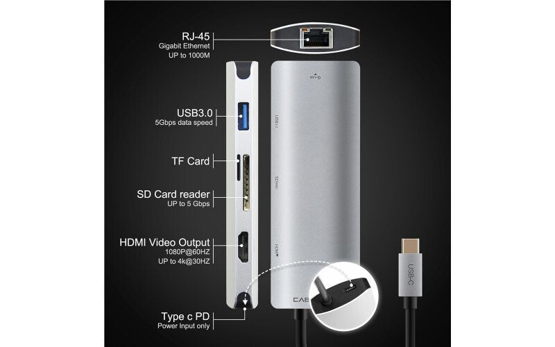 Cabletime 580340111 interface hub USB 3.2 Gen 2 (3.1 Gen 2) Type-C