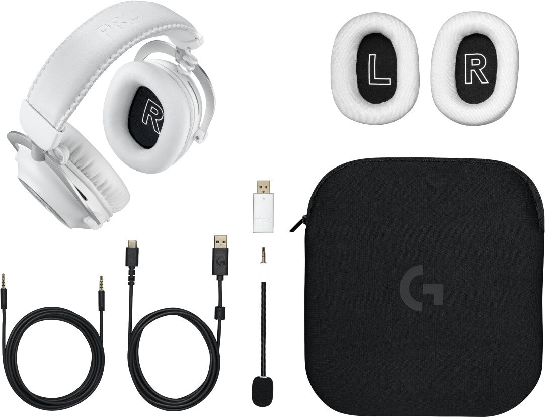 Logitech G 981-001269 headphones/headset Wired & Wireless Head-band Gaming Bluetooth Black, White