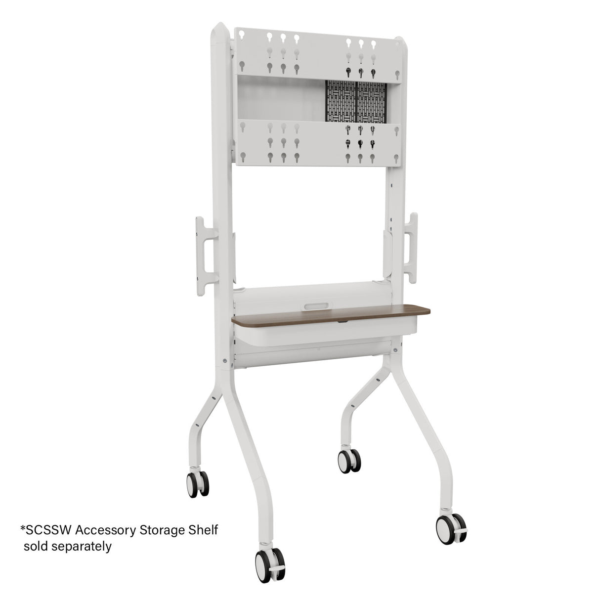 Chief Voyager Large Manual Height Adjustable AV Cart, White