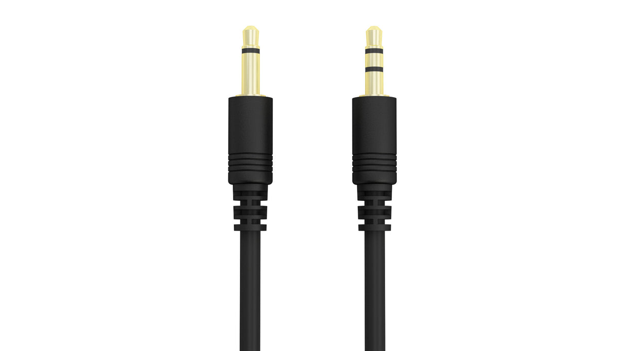 WyreStorm 3.5mm(mono) - 3.5mm(stereo), m-m, 1.2m audio cable Black, Gold