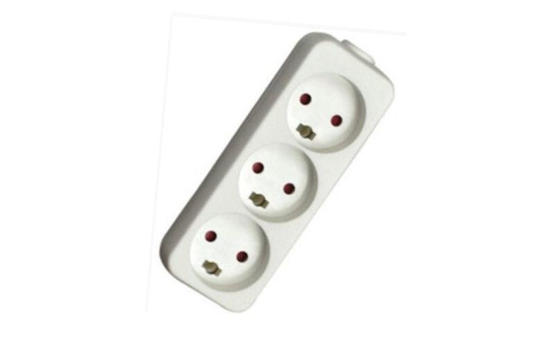 Mercodan 3-stikdåse med jord, hvid 1,5m