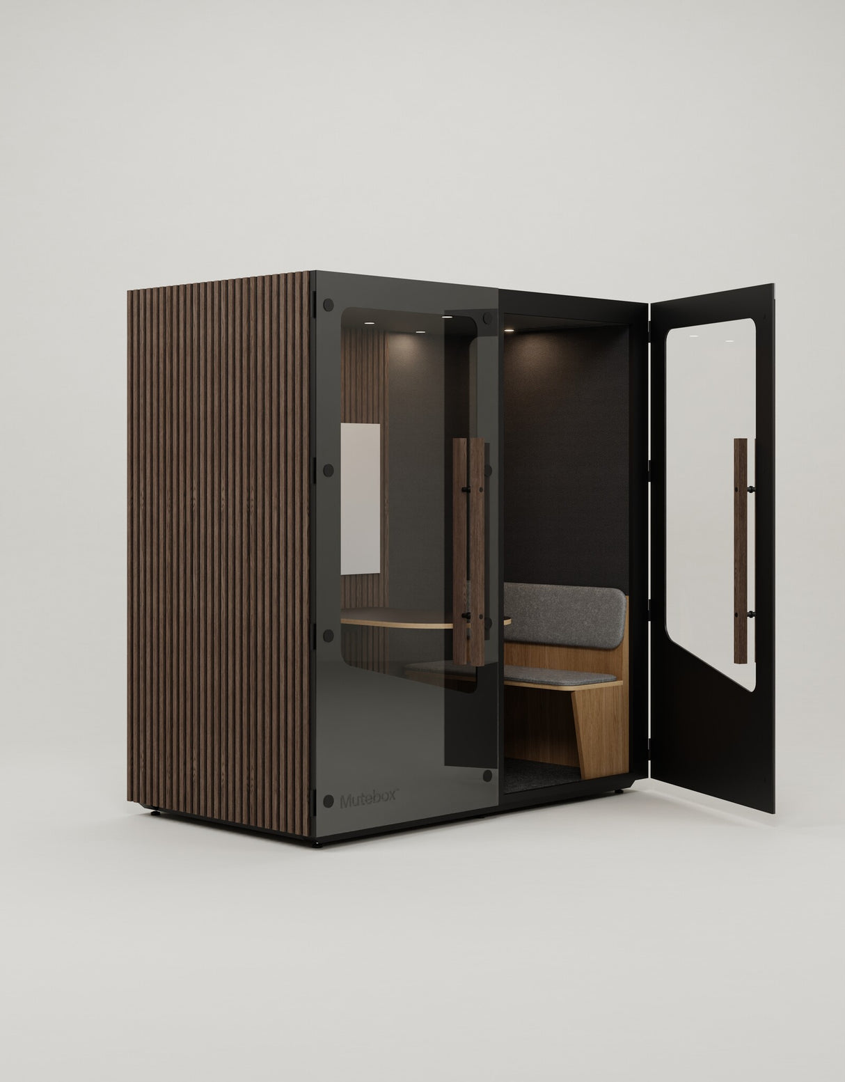 MuteBox Meet Connect Sort dør / Brown Oak