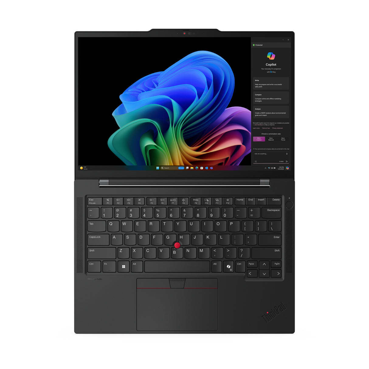 Lenovo ThinkPad T14s Gen 6 (Snapdragon) Copilot+ PC Qualcomm Snapdragon X1E-78-100 Laptop 35.6 cm (14") WUXGA 32 GB LPDDR5x-SDRAM 1 TB SSD Wi-Fi 7 (802.11be) Windows 11 Pro Nordic Black