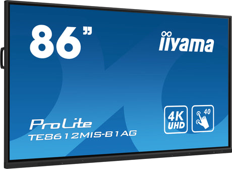 iiyama PROLITE Digital signage flat panel 2.18 m (86") LED Wi-Fi 400 cd/m² 4K Ultra HD Black Touchscreen Built-in processor Android 11 16/7