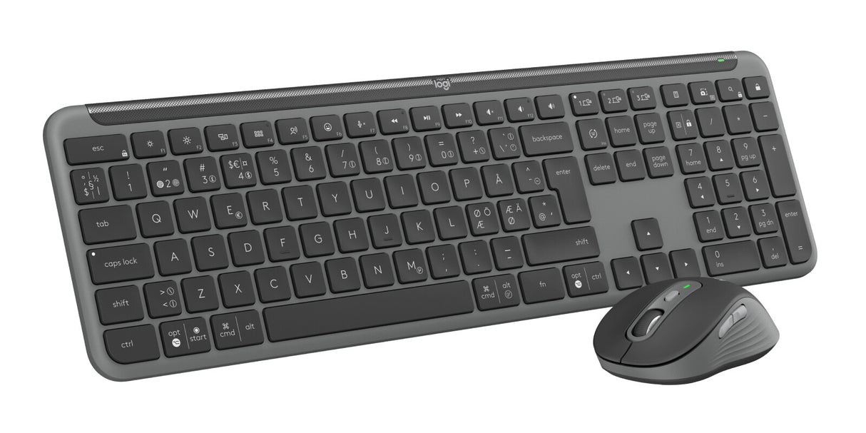 Logitech MK950 keyboard Mouse included Office RF Wireless + Bluetooth QWERTY Nordic Graphite