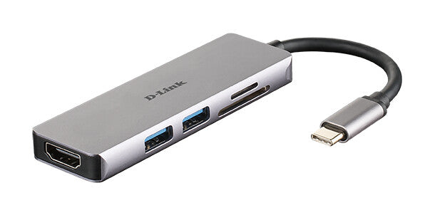 D-Link 5 in 1 USB-C hub with HDMI ad and SD