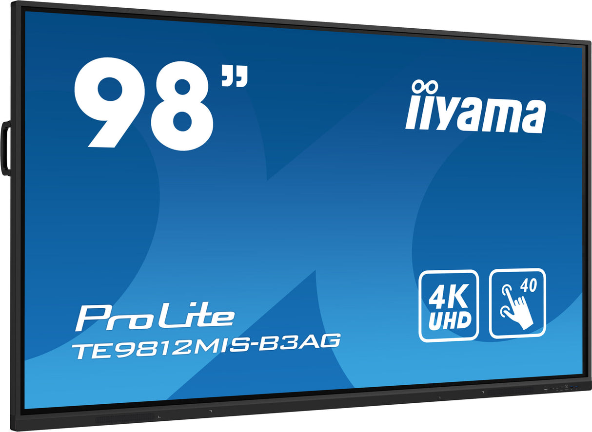 iiyama TE9812MIS-B3AG Signage Display Kiosk design 2.48 m (97.5") LCD Wi-Fi 400 cd/m² 4K Ultra HD Black Touchscreen Built-in processor Android 11 24/7