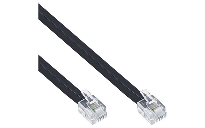 Modular kabel RJ12 Han/han 6P6C sort 15,0m